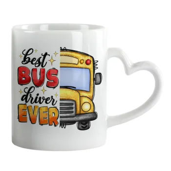 Best bus driver ever!, Mug heart handle, ceramic, 330ml