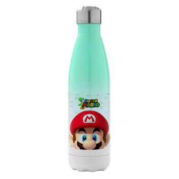 Super mario, Metal mug thermos Green/White (Stainless steel), double wall, 500ml