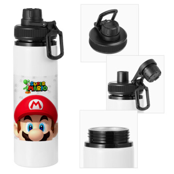 Super mario, Metal water bottle with safety cap, aluminum 850ml