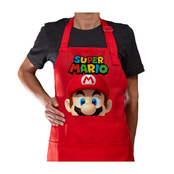 Super mario, Ποδιά Μακριά Σεφ ολόσωμη με τσέπες Κόκκινη (ΕΝΗΛΙΚΩΝ)