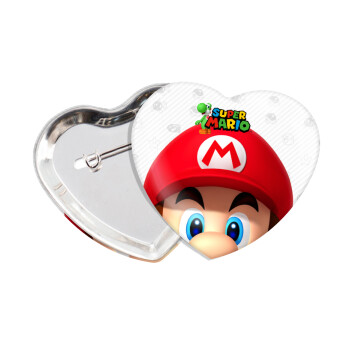 Super mario, Κονκάρδα παραμάνα καρδιά (57x52mm)