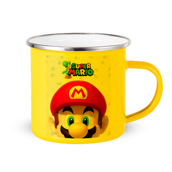 Super mario, Yellow Enamel Metallic Cup 360ml