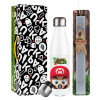 Easter candle, metallic white thermos bottle (500ml) & aromatic flat candle (30cm) (GRAY)