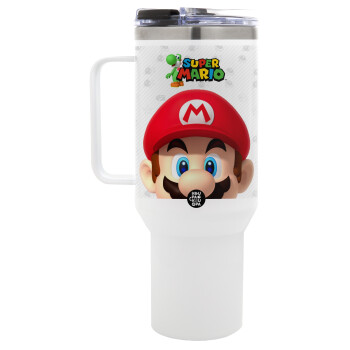Super mario, Mega Stainless steel Tumbler with lid, double wall 1,2L