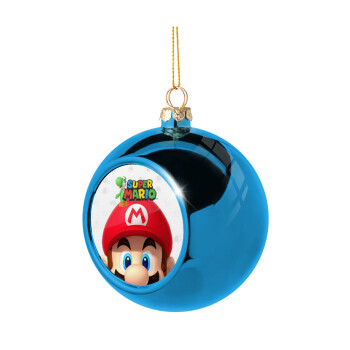 Super mario, Blue Christmas tree ball ornament 8cm