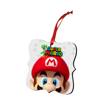 Super mario, Christmas ornament polygon wooden 7.5cm