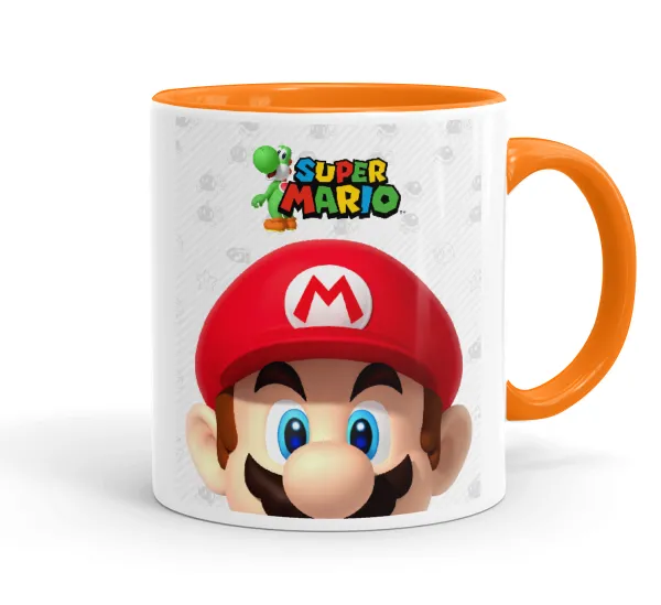 Super mario — Mug colored orange, ceramic, 330ml
