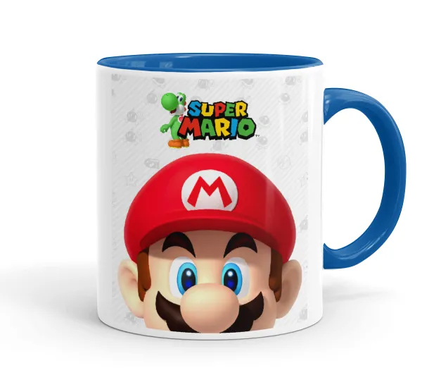 Super mario — Mug colored blue, ceramic, 330ml