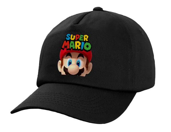 Super mario — Child's Baseball Cap, 100% Cotton, Black