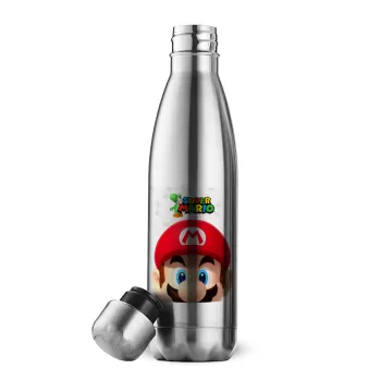 Super mario, Μεταλλικό παγούρι θερμός Inox (Stainless steel), διπλού τοιχώματος, 500ml