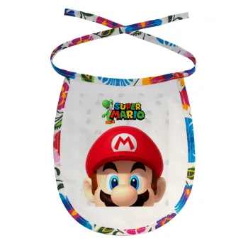 Super mario, Σαλιάρα μωρού αλέκιαστη με κορδόνι Χρωματιστή