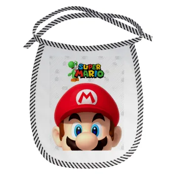 Super mario, Σαλιάρα μωρού αλέκιαστη με κορδόνι Μαύρη