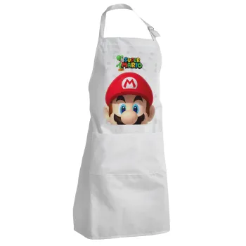 Super mario, Adult Chef Apron (with sliders and 2 pockets)