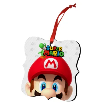 Super mario, Christmas ornament polygon wooden 7.5cm