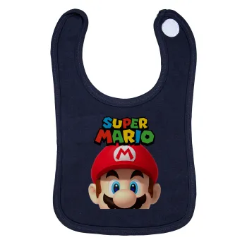 Super mario, Σαλιάρα με Σκρατς 100% Organic Cotton Μπλε (0-18 months)