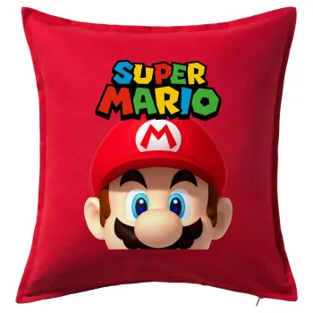 Super mario, Sofa cushion RED 50x50cm includes filling