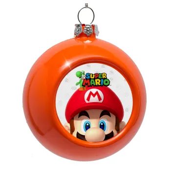 Super mario, Orange Christmas tree ornament bauble 8cm
