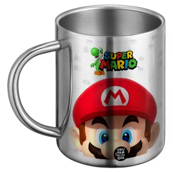 Super mario, Ανοξείδωτη Μεταλλική Κούπα 450ml - Διπλού Τοιχώματος