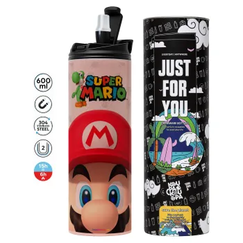 Super mario, Tumbler stainless steel PINK 600ml