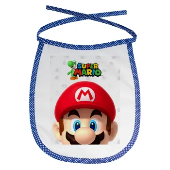 Super mario, Σαλιάρα μωρού αλέκιαστη με κορδόνι Μπλε