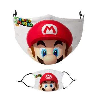 Super mario, Μάσκα υφασμάτινη Ενηλίκων πολλαπλών στρώσεων με υποδοχή φίλτρου