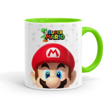 Super mario, Κούπα χρωματιστή βεραμάν, κεραμική, 330ml