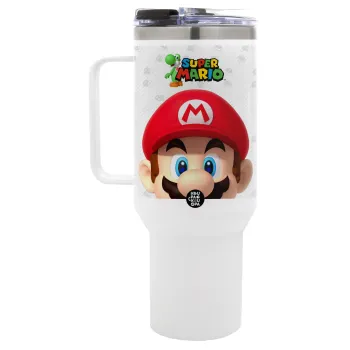 Super mario, Mega Tumbler με καπάκι, διπλού τοιχώματος (θερμό) 1,2L