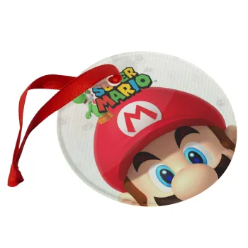 Super mario, Christmas ornament glass 9cm