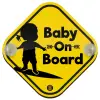 Baby On Board wooden car sign with suction cups (16x16cm)
