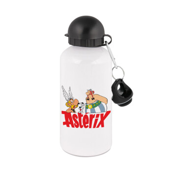 Asterix and Obelix, Metal water bottle, White, aluminum 500ml