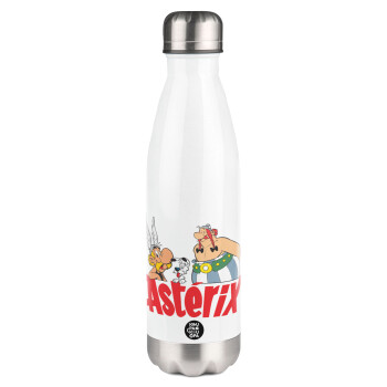 Asterix and Obelix, Μεταλλικό παγούρι θερμός Λευκό (Stainless steel), διπλού τοιχώματος, 500ml