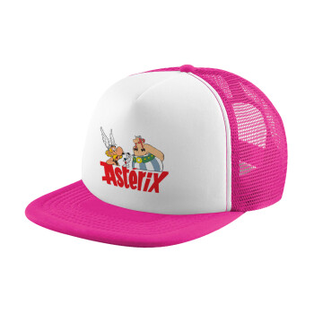 Asterix and Obelix, Καπέλο Soft Trucker με Δίχτυ Pink/White 