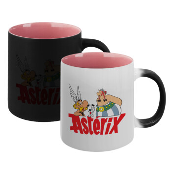 Asterix and Obelix, Κούπα Μαγική εσωτερικό ΡΟΖ, κεραμική 330ml που αλλάζει χρώμα με το ζεστό ρόφημα