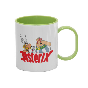 Asterix and Obelix, Κούπα (πλαστική) (BPA-FREE) Polymer Πράσινη για παιδιά, 330ml