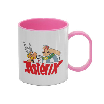 Asterix and Obelix, Κούπα (πλαστική) (BPA-FREE) Polymer Ροζ για παιδιά, 330ml