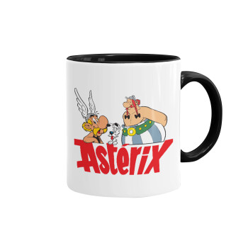 Asterix and Obelix, Κούπα χρωματιστή μαύρη, κεραμική, 330ml