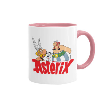 Asterix and Obelix, Κούπα χρωματιστή ροζ, κεραμική, 330ml