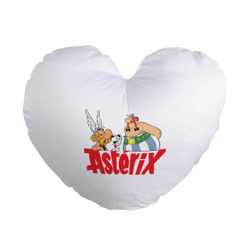 Asterix and Obelix, Μαξιλάρι καναπέ καρδιά 40x40cm περιέχεται το  γέμισμα