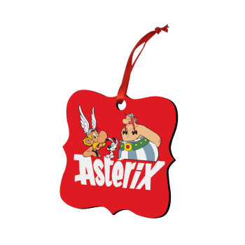 Asterix and Obelix, Χριστουγεννιάτικο στολίδι polygon ξύλινο 7.5cm