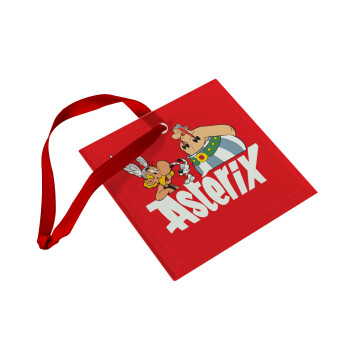 Asterix and Obelix, Στολίδι Χριστουγεννιάτικο στολίδι γυάλινο τετράγωνο 9x9cm