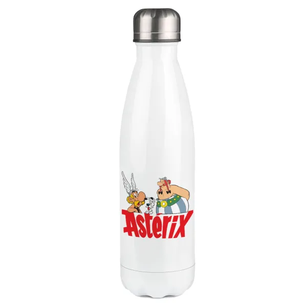 Asterix and Obelix — Μεταλλικό παγούρι θερμός Λευκό (Stainless steel), διπλού τοιχώματος, 500ml