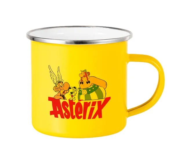 Asterix and Obelix — Yellow Enamel Metallic Cup 360ml