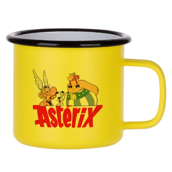 Asterix and Obelix — Κούπα Μεταλλική εμαγιέ ΜΑΤ Κίτρινη 360ml