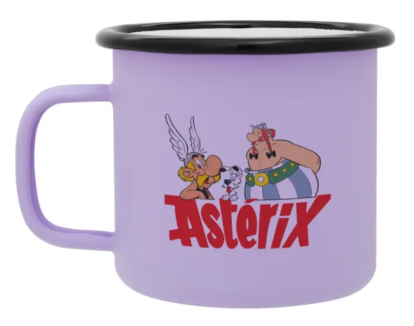 Asterix and Obelix — Metal enamel mug, matte light pastel purple, 360ml