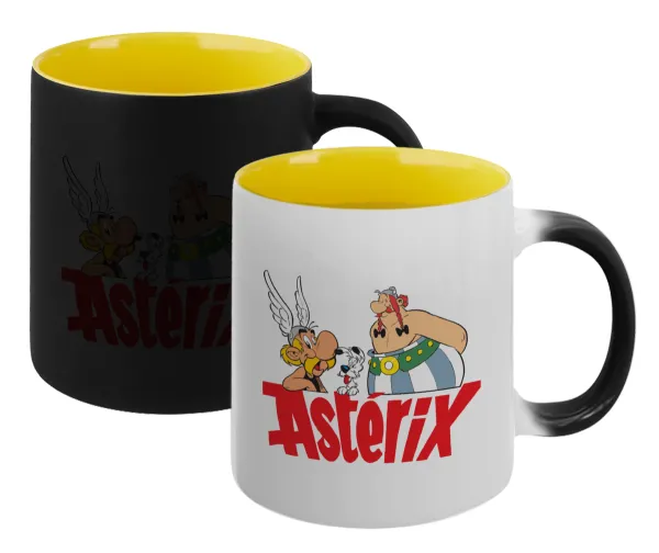 Asterix and Obelix — Κούπα Μαγική εσωτερικό κίτρινη, κεραμική 330ml που αλλάζει χρώμα με το ζεστό ρόφημα