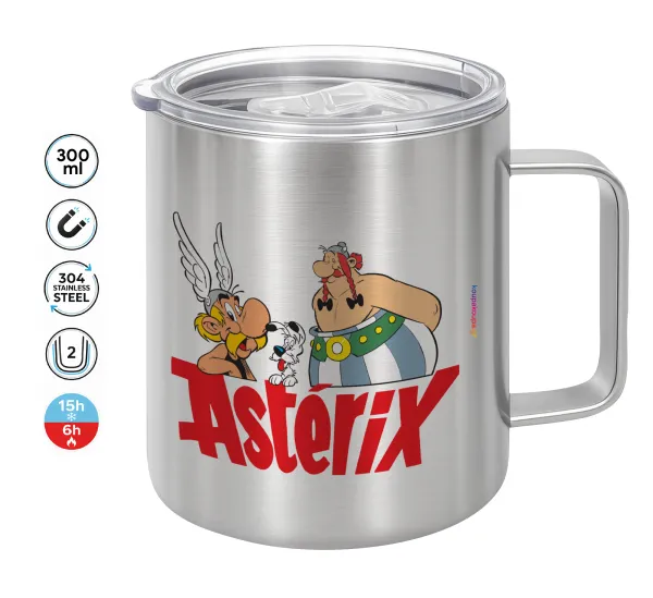 Asterix and Obelix — Κούπα Ανοξείδωτη διπλού τοιχώματος 300ml με καπάκι διατήρησης θερμοκρασίας
