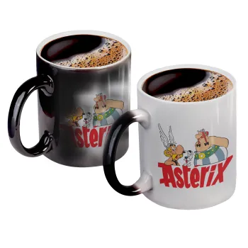 Asterix and Obelix, Color changing magic Mug, ceramic, 330ml when adding hot liquid inside, the black colour desappears (1 pcs)