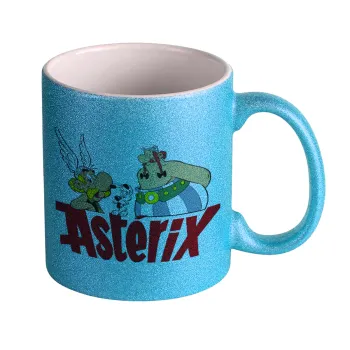 Asterix and Obelix, Κούπα Σιέλ Glitter που γυαλίζει, κεραμική, 330ml