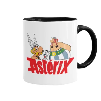 Asterix and Obelix, Κούπα χρωματιστή μαύρη, κεραμική, 330ml