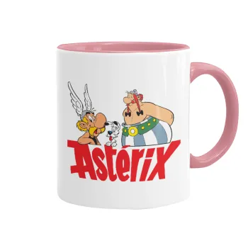 Asterix and Obelix, Κούπα χρωματιστή ροζ, κεραμική, 330ml